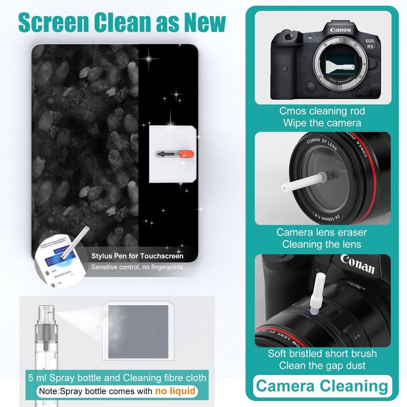 VICHYIE Keyboard Cleaning Kit with Brush, Computer Laptop Cleaner Kit, Phone Cleaning Tool, Multi-Function Cleaner Kit for Earbuds, Cellphones, PC, Screens, Camera Lens, Electronics Devices (White) - Image 5